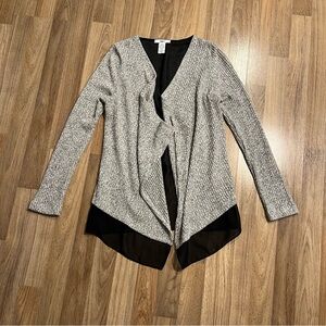 Women's Black and Gray Open Front Cardigan - size XS